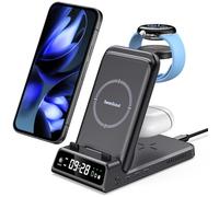 Chargeur Induction pour Google Pixel 11/Pro/Pro XL/10/9/8 & Pixel Watch 3/2 | 3 in 1 Charge de Station pour Google, Samsung/iPhone, Fitbit Versa 4/3/Sense 2/1, Pixel Buds Pro 2, SwanScout 703G2