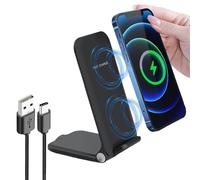 Chargeur Induction pour iPhone 16/16e/15/14/13/12/11 Pro Max Plus, 15W Chargeur sans Fil Pliable Charge Rapide pour Samsung S25 Ultra S24 S23 FE S22 S21 S20 Google Pixel 9 Pro 9a 8 a 7 6 XL, Xiaomi 14