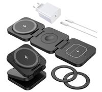 Chargeur Induction pour Samsung, KU XIU Magnétique Pliable Chargeur sans Fil pour Galaxy S25 Ultra S24 S23 S22 Note Z Fold Flip, Chargeur 3 en 1 pour Galaxy Watch Ultra 7 6 5 4, pour Galaxy Buds