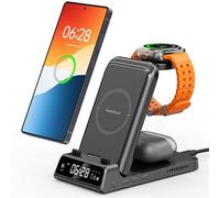 Chargeur Induction pour Samsung S26 Ultra/S26+/S26, Station de Charge pour Samsung S25/S24/S23/S22, 3 en 1 Chargeur sans Fil pour Galaxy Watch 8/8 Classic/Ultra/7/6/5, Galaxy Buds, SwanScout 703S