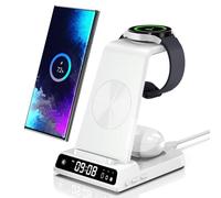Chargeur Induction pour Samsung, Station de Charge 3 en 1 pour Samsung S25 Ultra/S25/S24 Ultra/S23/Z Flip 7/Z Flod 6, Chargeur sans Fil pour Galaxy Watch 8/8 Classic/Ultra/7/6/5, Galaxy Buds 3/3 Pro