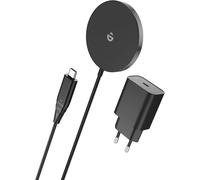 Chargeur Induction Rapide Compatible MagSafe avec Prise Adaptateur Secteur 20W Type USB-C,Magnétique sans Fil Charger pour iPhone 12/13/14/15 Series et AirPods(Noir)