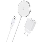 Chargeur Induction Rapide Compatible MagSafe avec Prise Adaptateur Secteur 20W Type USB-C,Magnétique sans Fil Charger pour iPhone 12/13/14/15 Series et AirPods