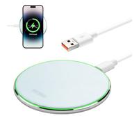 Chargeur Induction sans Fil 15W, Base Fine Charge Rapide pour Téléphone | avec Câble USB C Wireless Chargeur Qi Compatible avec iPhone 17 16/15, Google Pixel 10 Pro/10a/9a/9, Sam Sung S24/S23/S22/S2