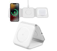 Chargeur Induction sans Fil 3 en 1 Pliable, Station de Recharge sans Fil 15W Compatible avec iPhone 17/16/15/14/13/12/11 Pro Max Plus, Watch Ultra 10/9/8/7/6/SE, Earbuds Pro 4/3/2 avec Câble 1M