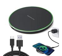 Chargeur Induction sans Fil 35W Qi - Wireless Charger Rapide pour 16/15/14/13/12/11/Pro/XS, 2/3/Pro, Compatible S24/S23, Chargeur sans Fil