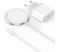 Chargeur induction + secteur compatible magsafe pour iPhone 14-14 PLUS-14 PRO-13-13 PRO-13 PRO MAX-12-12 PRO-11-X-XR-SE