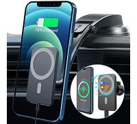 Chargeur Induction Voiture Magnétique,15W Support Téléphone Voiture Induction Mag-Safe,Chargeur sans Fil Rapide Voiture Compatible avec Magsafe Voiture pour iPhone 16/15/14/13/12 Pro Max Mini Plus