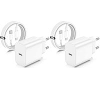 Chargeur iPhone 17 16 15, 20W USB C Chargeur Rapide 2M Cable C to C pour iPhone 17/17 Pro/17 Pro Max/16 Max/16e/15 Pro Max/15 Plus/iPad 12.9/11 inch, Air 5, Samsung Gaxy (Lot de 2)