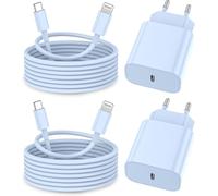 Chargeur iPhone,2Pack Chargeur Rapide de 20W Adaptateur avec 2M&3M [Certifié Apple MFi ] USB-C de données Lightning Cordon de Charge Compatible avec iPhone 14 13 12 11 Pro Max XS XR X,iPad