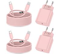 Chargeur iPhone,2Pack Chargeur Rapide de 20W Adaptateur avec 2M&3M [Certifié Apple MFi ] USB-C de données Lightning Cordon de Charge Compatible avec iPhone 14 13 12 11 Pro Max XS XR X,iPad