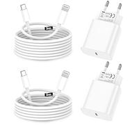 Chargeur iPhone,2Pack Chargeur Rapide de 20W Adaptateur avec 2M&3M [Certifié Apple MFi ] USB-C de données Lightning Cordon de Charge Compatible avec iPhone 14 13 12 11 Pro Max XS XR X,iPad
