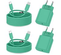 Chargeur iPhone,2Pack Chargeur Rapide de 20W Adaptateur avec 2M&3M [Certifié Apple MFi ] USB-C de données Lightning Cordon de Charge Compatible avec iPhone 14 13 12 11 Pro Max XS XR X,iPad