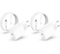 Chargeur iPhone,Chargeur Rapide avec 2M Câble USB C,Type C Adaptateur Secteur pour Original Apple iPhone 14/13/12/11/Plus/Pro/Pro Max/SE/X/XS/XR SE/8 (Lot de 2)