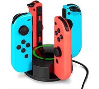 Chargeur Joy-Con - innoAura - Support 4 en 1 - Indicateurs LED - Compatible Nintendo Switch - Noir