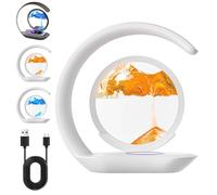 Chargeur Lumaflow Sandscape, 2025 Nouveau Chargeur sans Fil Lumaflow Sandscape 3en1, Verre Rond Liqud Motion 3D Deep Sea Landscape, Station de Charge Rapide Art Decor, pour Bureau, Chevet(Orange)
