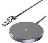 Chargeur magn¿¿tique ¿¿ Induction sans Fil iphone, Chargeur Apple Magsafe 15W avec Ports de Charge USB A/C pour iPhone 16 Pro Max/16 Pro/16 Plus/16/15/14/13/12 Series, AirPods Pro 2, AirPods 2/3