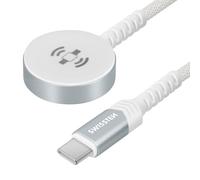 Swissten - Câble USB-C tressé de 1,2 m - pour la Charge magnétique d'Apple Watch - Blanc