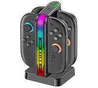 Chargeur Magnétique Nintendo Switch 2 J-Con 2, Chargeur Switch 2 J-Con 2 Rapide 2,5H, Station de Charge avec LED RGB Multicolore et Compact Détachable, Exclusivité NS2 (Incompatible 1ère Gén/OLED)