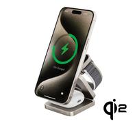 Chargeur magnétique sans fil Cubenest Qi2 3in1 SQ312 Fold Pro Titanium compatible avec Magsafe