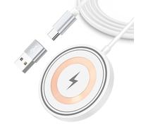 Chargeur magnétique sans fil pour iPhone 17 Pro Max Air 16e 16 Pro Max 16 Pro Max 16 Plus 15 14 13 12, 15 W sans fil MagSafe avec ports de charge de type C + USB A