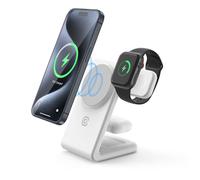 Chargeur MagSafe 3-en-1 - CRONG - MagSpot - Support pivotant Apple Watch - Charge simultanée iPhone/Watch/AirPods - Blanc