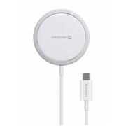 Chargeur MagSafe iPhone 15W Charge Rapide Câble USB-C Swissten MagStick Blanc