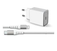 Chargeur Maison 20W Power Delivery + Câble renforcé USB C/Lightning Garanti à Vie Blanc Force Power Lite