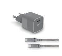 Chargeur maison Force Power 20W compatible Power Delivery Gris Anthracite + Câble renforcé USB