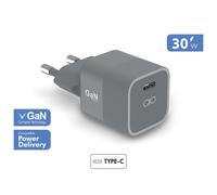 Bigben Connected Chargeur secteur USB‑C PD 30W GaN Power Delivery Gris