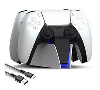 Chargeur Manette PS5,Station de Chargement Compatible avec Manettes DualSense ps5,Support Double USB de Charge Rapide avec Indicateur LED pour Manette PS5