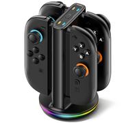 Chargeur Manette Switch 2 pour Joy-Con 2, Station de Charge Joycon 2 pour Charge dans Toutes Les Directions, Charger Switch 2 avec 9 Modes d’éclairage, Nintendo Switch 2 Accessoires et Rangement