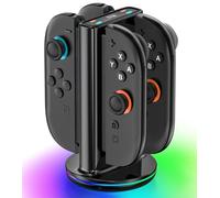 Chargeur Manette Switch 2 pour Joy-Con, Station de Charge Joycon 2 pour Toutes Les Directions, Charger Switch 2 avec 9 Modes d’éclairage, Accessoires et Rangement
