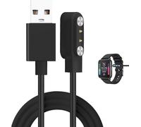 Chargeur Montre Connectée,2 Pin 4mm Magnétique Chargeur Pour Smartwatch,Câble De Chargement Usb 100cm,Câble De Recharge Pour Montre Intelligente Universel,Accessoires Pour Watch Intelligente (Noir)