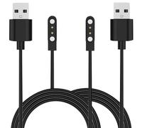 Chargeur Montre Connectee K55, Cable USB Magnetique Long 2 Pack Noir pour Montre Intelligente