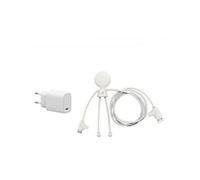 Chargeur Mr BIO FastCharge + Câble USB A+C/micro USB+ USB C+ Lightning Blanc