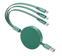Chargeur Multi Embout Rétractable 3 en 1,6A 1,1M avec USB C, Micro USB et Port Phone pour Phone 16/15/13, Tablette, Galaxy, Google