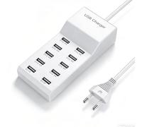 Chargeur Multi USB 10 Port, SGZIOO Chargeur USB Multiple 50W, Prise USB Multiple, Compatible avec Téléphones Portables, Tablettes, Ordinateurs et Autres Périphériques USB
