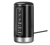 Chargeur Multiple 60W avec USB-C 20W et USB 18W - Compatible iPhone 14 13/Samsung/Note/Fold/Pixel/Xiaomi/iPad/Tablettes et Autres Appareils (Gris)