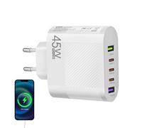 Chargeur Multiport, Bloc De Chargeur USB Plusieurs Ports - Station Recharge À 5 Ports,Port U S B-B 45W, Adaptateur Prise Mural, Port USB-A Type C, Murale Rapide, Charg