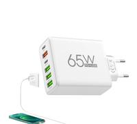 Chargeur multiport USB, Station de Charge USB multiport | Station de Recharge à 6 Ports,4 Ports USB 65 W, 2 Stations de Charge de Type C, Adaptateur de Charge Mural, Prise Murale Haute Vitesse