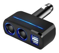 Chargeur multiprise 12V - Ecent - 2 Prises allume-cigares - 2 Prises USB - LED intégrée