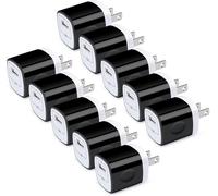 Chargeur Mur USB 10 Pieces, Bloc Prise Rapide 1A/5V Port Unique pour iPhone 17/16e/15/14/13/12 Pro Max/11/XS/XR/X/8, Samsung Galaxy, LG, HTC, Moto