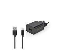 chargeur mural 2.1 a câble lâche micro usb noir