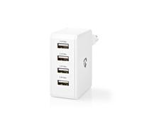 Chargeur Mural 4.8 A 4 sorties USB-A Blanc