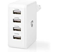 Chargeur Mural 4.8 A 4 sorties USB-A Blanc Blanc G