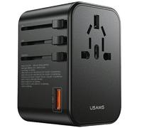 Chargeur mural 4-en-1 USB-A/USB-C 65 W USAMS, noir