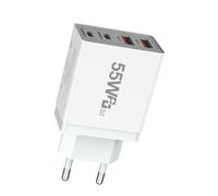 Chargeur Mural 65 W - Bloc USB Multiport 1 USB Et 2 PD, Adaptateur Secteur Rapide | Chargeur Portable Téléphone Tablette Bureau Maison Voyage Électronique