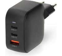 Chargeur mural | 70 W | GaN | PD3.0 | Charge rapide | 1,5 / 2,25 / 2,5 / 3,0 / 3,5 A | Nombre de sorties : 3 | USB-A / 2x USB-C™ | Sélection automatique de la tension | Noir