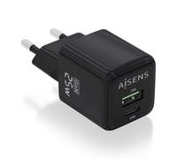 Chargeur mural Aisens ASCH-25W2P015-BK/ 1xUSB Type-C/ 1xUSB/ 25W